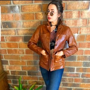 MOSSIMO vintage genuine leather jacket